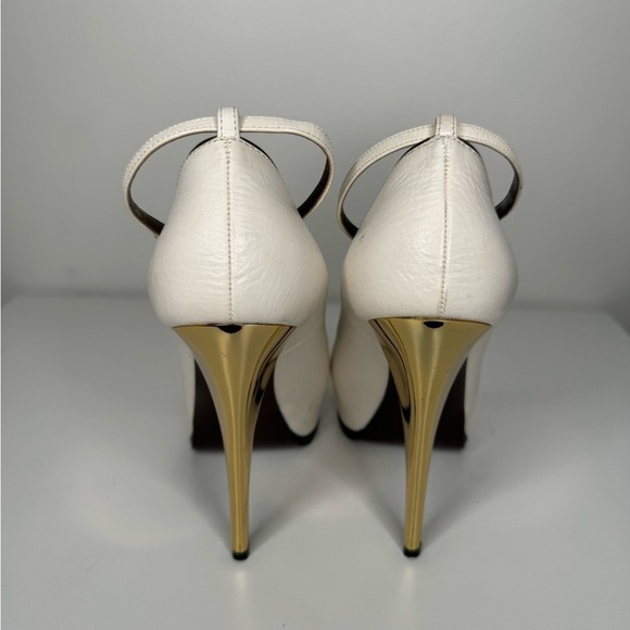 Lanvin White Leather Platform Heels - Size 39 - Picture 3 of 7